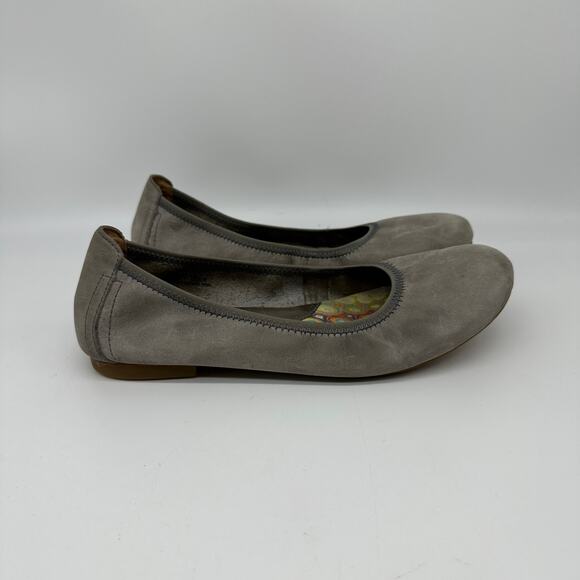 Born Julianne Distressed Gray Leather Slip-On Ballerina Flat Size 10 - Picture 9 of 15
